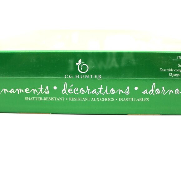 CG Hunter Department 56 Christmas Shatter 8 Piece Ornaments and 8 Hooks NIB - Picture 3 of 3